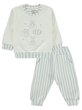 Aziz Bebe Erkek Bebek Takım 0-12 Ay Ekru