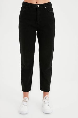 Çnr Kadın Yüksek Bel Mom Jeans Likralı Esnek Kot Pantolon Yeni Hsn