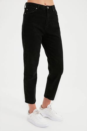 Çnr Kadın Yüksek Bel Mom Jeans Likralı Esnek Kot Pantolon Yeni Hsn