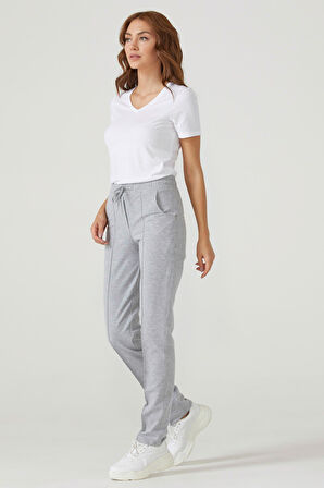 Kadın Cepli Eşofman Altı  - Gri