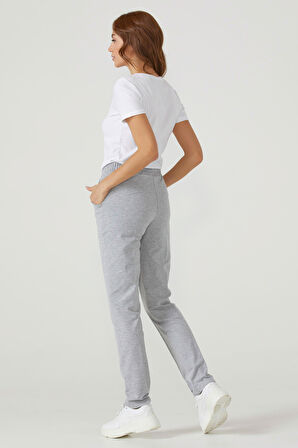 Kadın Cepli Eşofman Altı  - Gri