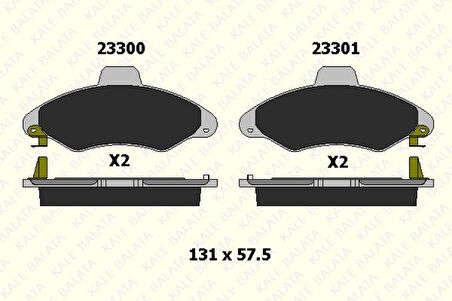 Ford On Fren Balatası Escort 95>00 (dort Fisli) - Kale B 23300 186 05 Ans