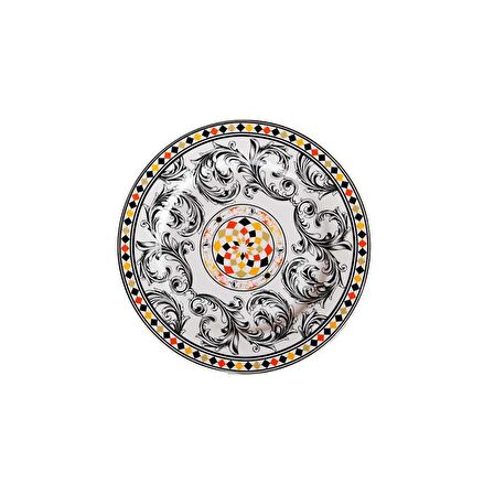 Lucky Art Margery Bone Porselen Barok Desenli 6 lı Tabak Seti 20 cm LYHD 537