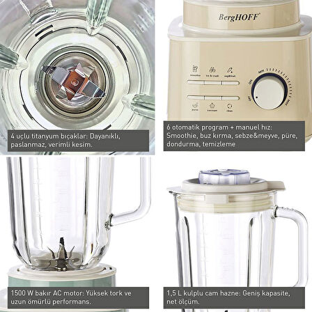 Berghoff Gem Retro Blender Mint Yeşil