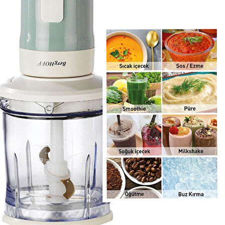 Berghoff Gem Retro Blender ve Doğrayıcı Mint Yeşil