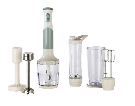 BergHOFF GEM RETRO 1200 W Mint Yeşili-Krem El Blender Seti - 7950810