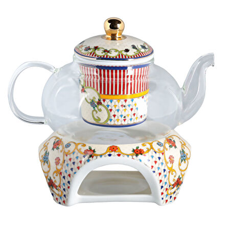 Lucky Art Fiora Bone Isiticili Cam Demlik