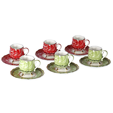 Lucky Art Lancelot Bone 6Li Ayakli Kahve Fincani Seti