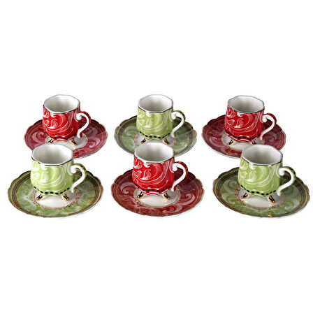 Lucky Art Lancelot Bone 6Li Ayakli Kahve Fincani Seti