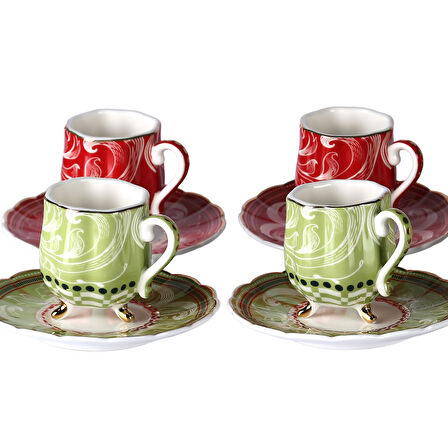 Lucky Art Lancelot Bone 6Li Ayakli Kahve Fincani Seti