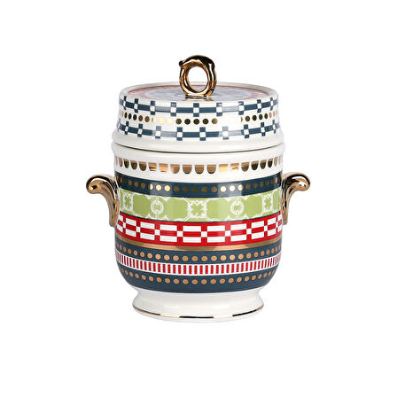 Lucky Art Lancelot Bone Kulplu Kavanoz 16Cm