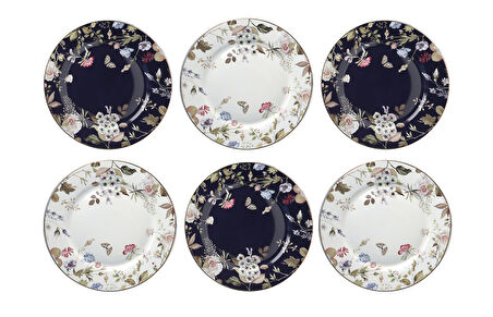 Lucky Art Fleurısse Bone  27Cm 6Lı Tabak Seti