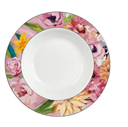 Lucky Art Peony Bone 24 Parça 6 Kişilik Yemek Takımı LYBA 065