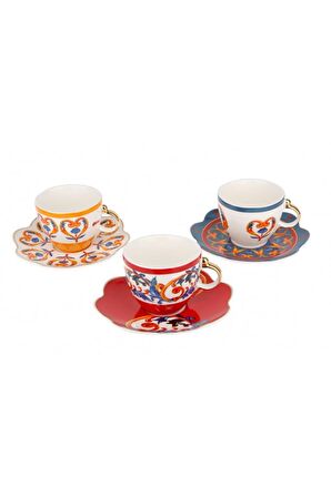 Lucky Art Giselle Bone 6lı Kahve Fincan Seti