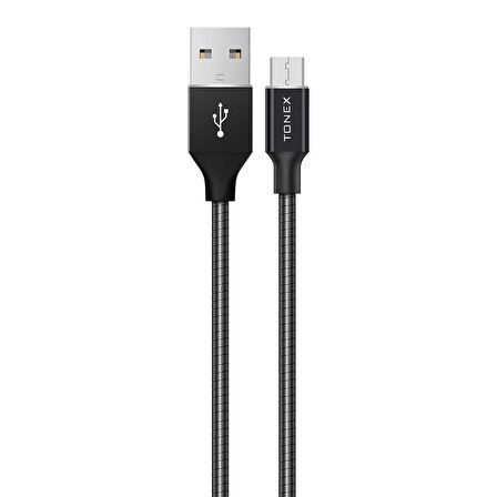 Tonex Titan Metal Kaplama Micro 3.4A USB Şarj ve Data Kablosu 1Mt