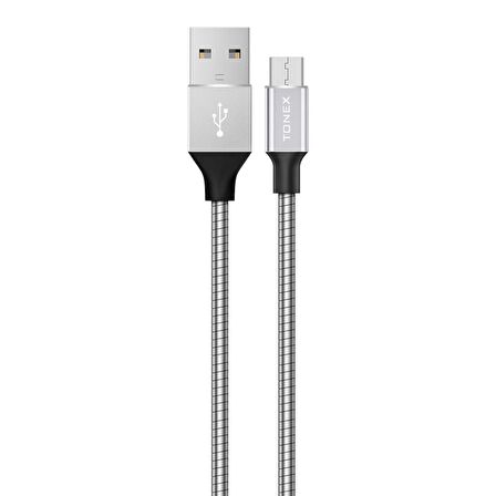 Tonex Titan Metal Kaplama Micro 3.4A USB Şarj ve Data Kablosu 1Mt