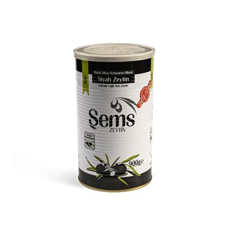 Şems Yağlı Siyah Sele Zeytin 900 Gr 201-230 Kalibre 