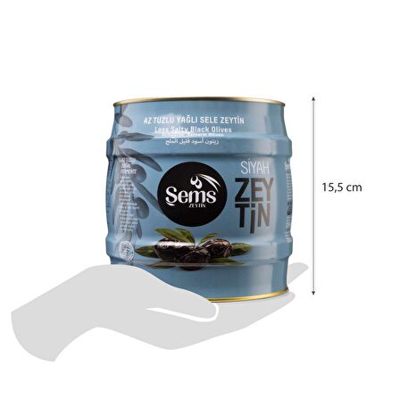 Şems Yağlı Siyah Sele Zeytin 2 Kg -261-290 Kalibre (4'lü Ekonomik Paket)