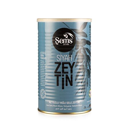 Şems Yağlı Siyah Sele Zeytin 900 Gr -261-290 Kalibre