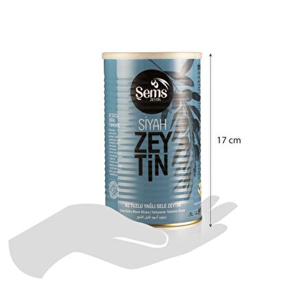 Şems Yağlı Siyah Sele Zeytin 900 Gr -261-290 Kalibre