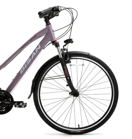 Bisan TRX8200 City 28 Jant 21Vites 45CM Kadro Bayan Şehir Bisikleti Mat Mor - Beyaz Mor