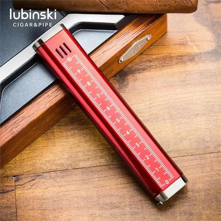 Lubinski Cigar Slim Cetvelli Ve Sehpalı Çift Torch Puro Çakmağı Mavi