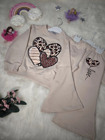 Leopar Desenli Kalpli Eşofman Takımı