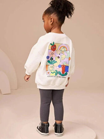 Taytlı Takım - Sweatshirt-Tayt Kız Çocuk Takım