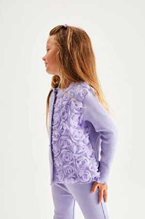 Gül Detaylı Taytlı Takım