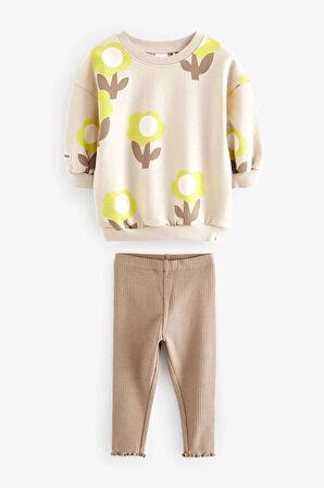 Çiçek Desenli Taytlı Takım