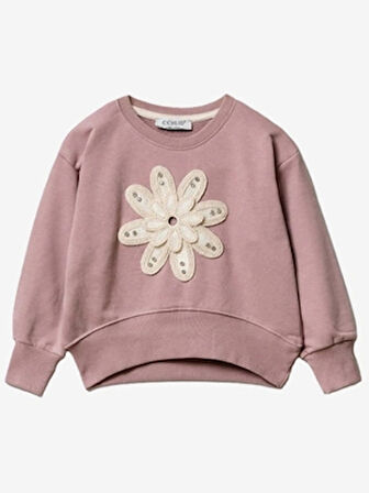Çiçek Desenli Sweatshirt