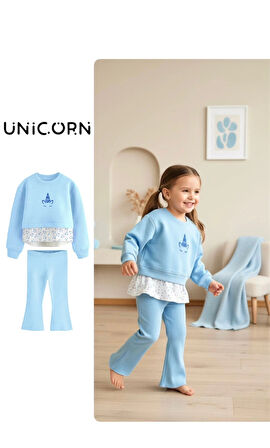 Gömlek Detaylı Sweatshirt ve İspanyol Paça Tayt