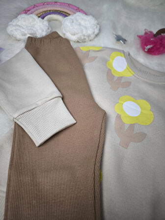 Çiçek Desenli Taytlı Takım