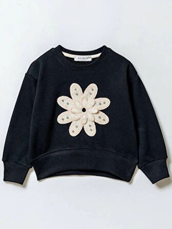 Çiçek Desenli Sweatshirt