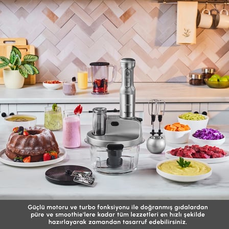 Karaca 8 In 1 Mastermaid Prosteel Cam Hazneli 6 Bıçaklı Uzun Blender Ayaklı Mutfak Robotu 2500 W