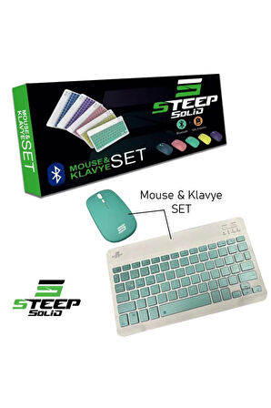 Steep Solid Magic Yeşil Şarjlı Bluetooth Klavye Mouse Set