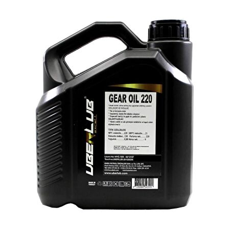 Uberlub Excell Gear Oil 220 3 Lt Asansör Dişli Yağı