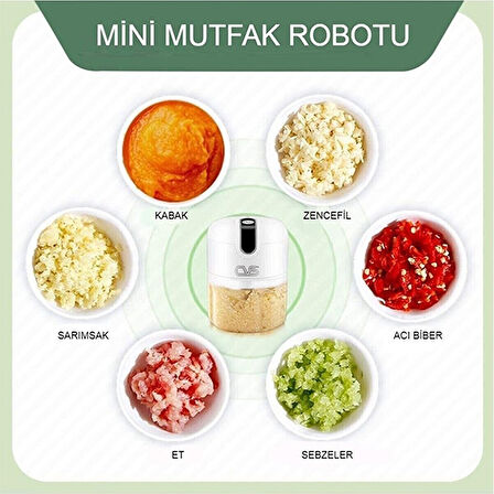 Cvs DN3559 Şarjlı Gıda Doğrayıcı Mini Blender Beyaz