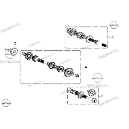 Mondial Rx1 Enduro Şanzıman Büyük Dişli Grubu Orj