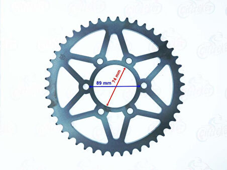 Hyosung Gv250 Arka Dişli 520-42T İç 74 Mm 6 Delikli Ind Öm