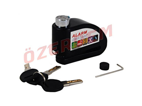 Disk Kilidi Alarm Sistemi Düz Anahtarlı Siyah