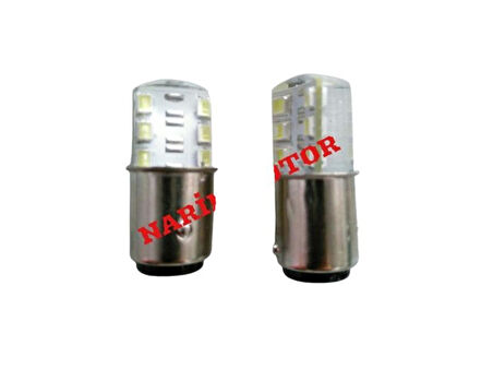 12V Şaşı Çakarsız Beyaz Silikonlu 12 Ledli Ampül
