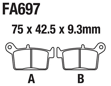 Mondial X-Treme 250 Arka Fren Disk Balatası Fa697