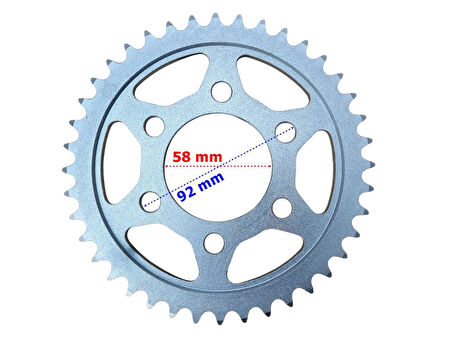 Rks Srk125 Arka Dişli 428-45T İç 58 Mm 6 Delik Öm