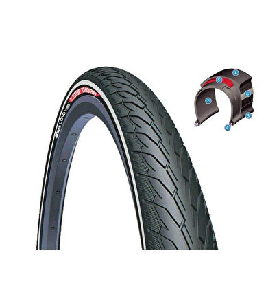 26*175 Reflektörlü 3Mm Zırhlı Rubena-Mitaş Dış Lastik