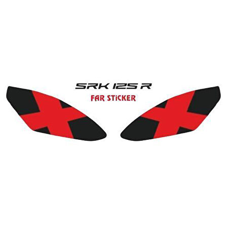Rks Srk 125 R 2023 - 2025 Uyumlu Far Sticker Kırmızı X