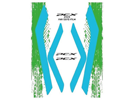 Honda Pcx 2025 Uyumlu Far Üstü Film Mavi