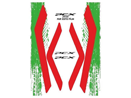 Honda Pcx 2025 Uyumlu Far Üstü Film Kırmızı