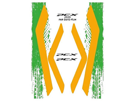 Honda Pcx 2025 Uyumlu Far Üstü Film Turuncu