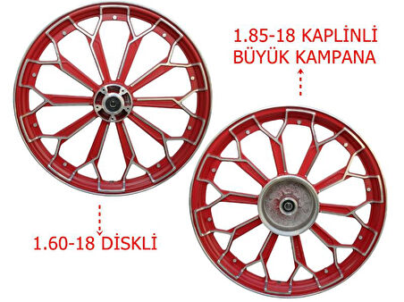 125Cg Ön-Arka Jant Örümcek Kırmızı